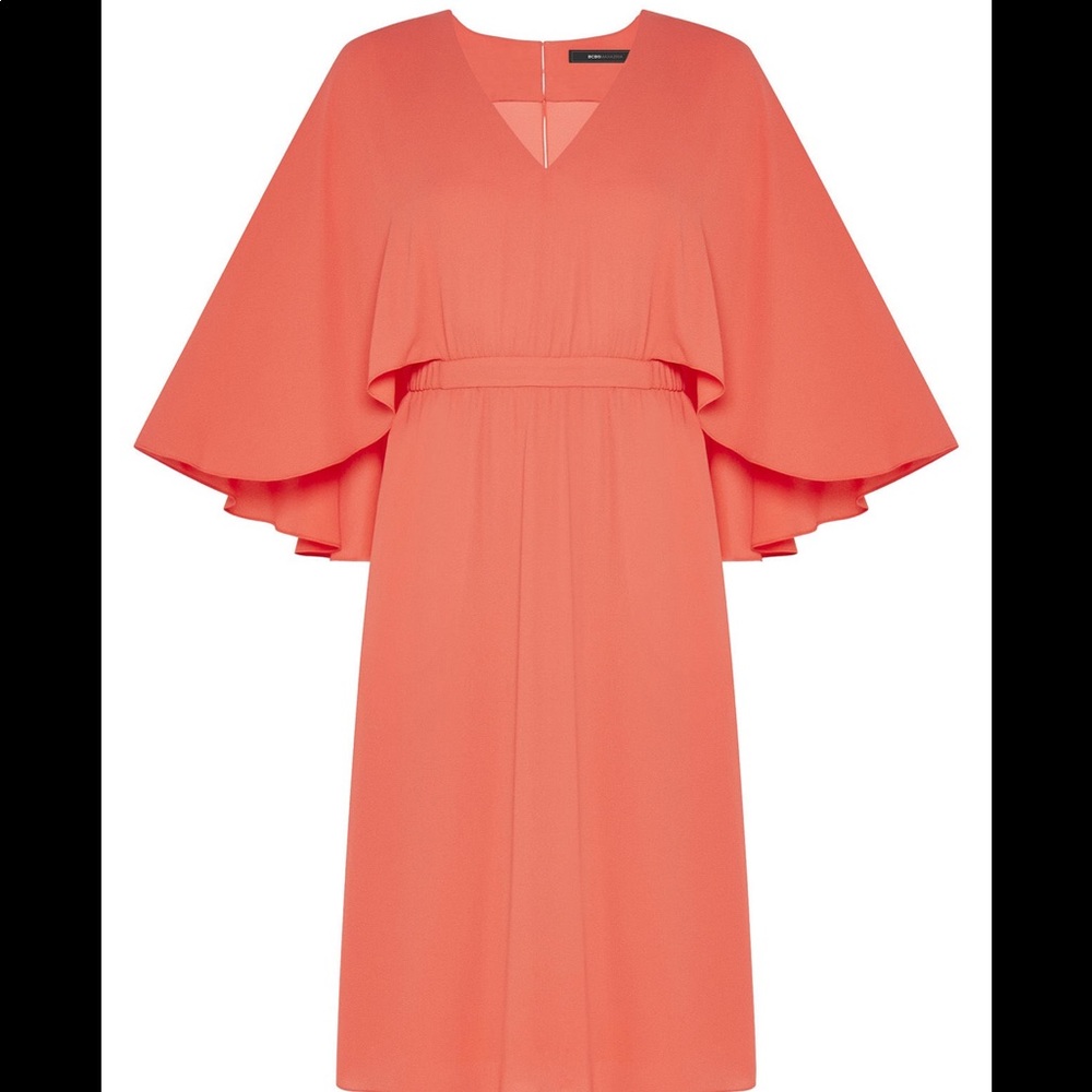 BCBG salmon cape dress